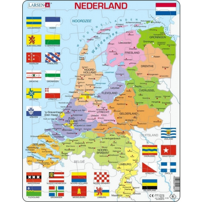 Larsen Puzzle Mapa Holandska - Politické 48 dielikov