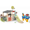 Set hracie centrum a vodná dráha stôl Multisport Fun Center Life Smoby so šmykľavkou basketbalom a piknikovým stolíkom