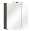 Tmavosivá závesná kúpeľňová skrinka so zrkadlom 68x73 cm Set 311 - Pelipal