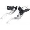 Páčky Pitbike sklopné CNC kompletná strieborna - sada