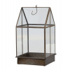 Chic Antique Mosadzný antik kovový dekoračný skleník / lampáš Fibio - 21*21*38 cm - Chic Antique