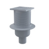 ALCA Podlahový odtok 105 × 105/50 mm rovný, sivá mriežka, uzáver proti zápachu vody APV6111