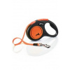 Vodítko FLEXI Neon S pásik 5m / 15kg čierna / oranžová NEW