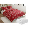 Textilomanie Obliečky mikroplyš SNOWFALL červené + plachta mikroplyš SOFT 90x200 cm biela