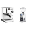 Rancilio Silvia BC, white + Eureka Atom Specialty 65, chrome