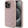 Karl Lagerfeld PU kožený zadný kryt Monogram Metal Logo Magsafe pre iPhone 15 Pro Max Pink