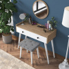 Casarredo MAGENTA toaletný stolík s taburetkou, orech/biela