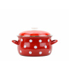 BELIS Smaltovaný hrniec s pokrievkou ø 24 cm – 6,1 l – BODKA červená - 51224-534DACD5