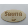 Drevená ceduľa SAUNA