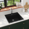 Jednokomorový drez VidaXL Kitchen granit čierny