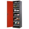 Skriňa na chemikálie Systema CS-56L, dverový záves vľavo, 6 výsuvných vaní, červené dvere
