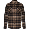 KARIBAN VINTAGE K579 / Pánska flanelová košeľa - camel/black S