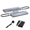 i-tec USB-C Metal Ergonomic 3x 4K Display Docking Station, PD100W + i-tec Universal Charger 100W C31FLAT2PDPRO100W