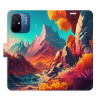 Flip pouzdro iSaprio - Xiaomi Redmi 12C - Colorful Mountains - kapsičky na karty (Knížkový flip kryt, obal, pouzdro iSaprio na mobil Xiaomi Redmi 12C - Colorful Mountains - 360° ochrana telefonu, přih