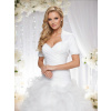 Saténové svadobné bolerko - biele: BF-105 Rozmer: 6XL
