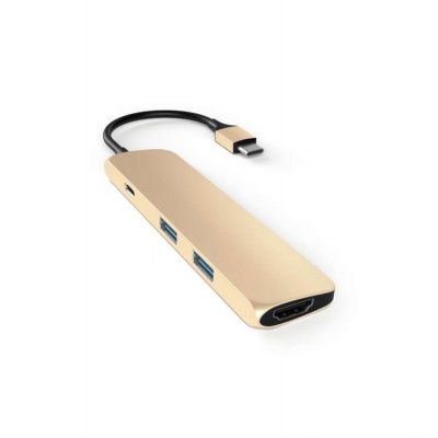 Satechi USB-C Slim Multiport adaptér - Gold Aluminium (ST-CMAG)