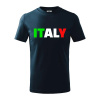 Italy Nápis - Tričko detské bavlnené - 104-110cm / 3-4 roky ( Tmavomodrá (veľmi tmavá - skoro čierna) )