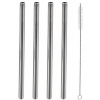 ORION Slamky na smoothie s kefkou, 21,5 cm, nerezové, 4 ks ORION 151450