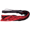 ROUGE Long Suede Flogger Leather Handle Black/Red