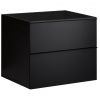 CERANO - Kúpeľňová skrinka pod umývadlo s úchytkou Velora - čierna matná, čierna úchytka - 69x53x46 cm CER-665035