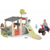 Set hracie centrum a odrážadlo štvorkolka Multisport Fun Center Life Smoby so 150 cm šmykľavkou a basketbal s piknikovým stolom