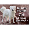 Pozorpes.sk, výstražná tabuľka (Slovenský čuvač)
