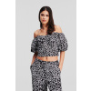BLÚZKA KARL LAGERFELD LINEN BLEND TOP GIRAFFE BLACK/WHITE