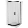 Mexen Rio polkruhový sprchovací kút 80 x 80 cm, matný, čierny + vanička Flat, čierna - 863-080-080-70-30-4170B