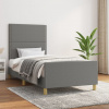 vidaXL Posteľný rám s čelom tmavosivý 90x200 cm látka 3124945
