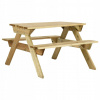 Záhradný stôl, stolík - Piknikový stôl s lavicami 110x123x73cm Pine Vidaxl (Piknikový stôl s lavicami 110x123x73cm Pine Vidaxl)