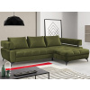 Rohová sedacia súprava Paris, machová zelená látka, pravý roh