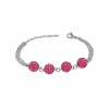 CITY STORM Dámsky oceľový náramok Shamballa ružový + darčeková krabička zadarmo