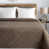 Prehozynapostel Elegantná velvetová prikrývka na posteľ s geometrickým prešívaním - hnedá EURCHON-RIA6-BRAZ_200X220 200 x 220 cm