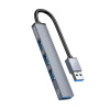 Orico AH-13 HUB adaptér USB - USB 3.0 / 3x USB 2.0, šedý