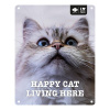 EBI D&D kovová tabuľa: ,,Happy cat living here\