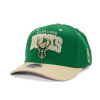 Kšiltovka Mitchell & Ness - NBA Team Arch Snapback - Milwaukee Bucks - Green / Beige
