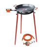 Set horák L30 Paella 30 cm dva okruhy s připojením, stojan a panva leštená oceľ 40 cm (Ideálny varič na varenie nielen pod šírym nebom)