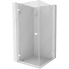 Mexen Lunar-B, výklopný sprchový kút ľavý 70 x 70 cm, 8mm číre sklo, biely profil, 832-070-070-20-00-L