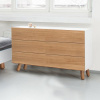 Komoda MAMMA 3 zásuvky, kombinace - 120 cm, Dýha dub bílá