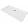 Mexen SLIM - Obdĺžniková sprchová vanička 120x70x5cm + zlatý sifón, biela, 40107012G