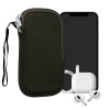kwmobile Universal telefon Pouch Size XXL - 7 - Neoprene smartphone Pouch with Zip - Water-Repellent Mobile Pouzdro na telefon - Sleeve in tmavě zelená