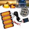 4x STROBOSKOPICKÁ LED LAMPA ORANŽOVÁ POMOC ODŤAHOVKA 12V MAJÁK S DIAĽKOVÝM OVLÁDAČOM