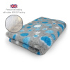 DRYBED Premium Vet Bed Kruhy šedý + tyrkysový + biely 150 x 100 cm (KAZOVÝ, ZĽAVA)