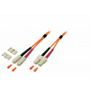 Fiber kábel SC-SC, 1m Duplex OM2(50/125µm), LSOH, 3mm, oranžový