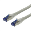 S/FTP (PiMF) Patchkábel PVC 50m drôt cat.6a, AWG23, 500MHz, 10GBase-T, sivý, meď, s koncovkami RJ45