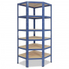 Meets-ecommerce UG Rohový regál 180x90x60, 5-6 políc Farba: Modrá, Počet polic: 6 políc
