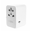 Cestovný adaptér FIXED pre EÚ, UK a USA/AUS, s 1xUSB-C a 2xUSB výstupom, GaN, PD 30W, biely