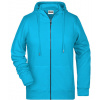 James&Nicholson Dámska mikina JN8025 Turquoise XL