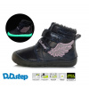 D.D.STEP Zimné barefoot topánky W073 anjel - royal blue Veľkosť-obuvi: 23