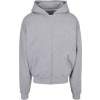 BUILD YOUR BRAND BY 192 / Pánska mikina s kapucňou na zips, z ťažkej bavlny - heather grey 5XL